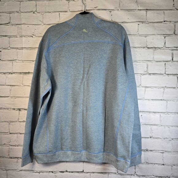 TOMMY BAHAMA 1/4 ZIP PULLOVER MENS LIGHT BLUE REVERSIBLE SIZE XXL EUC - Picture 4 of 5